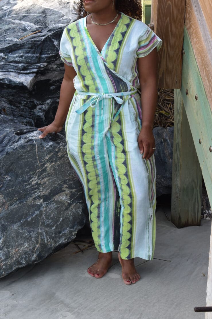 Zadie jumpsuit in fabric from Britex fabrics