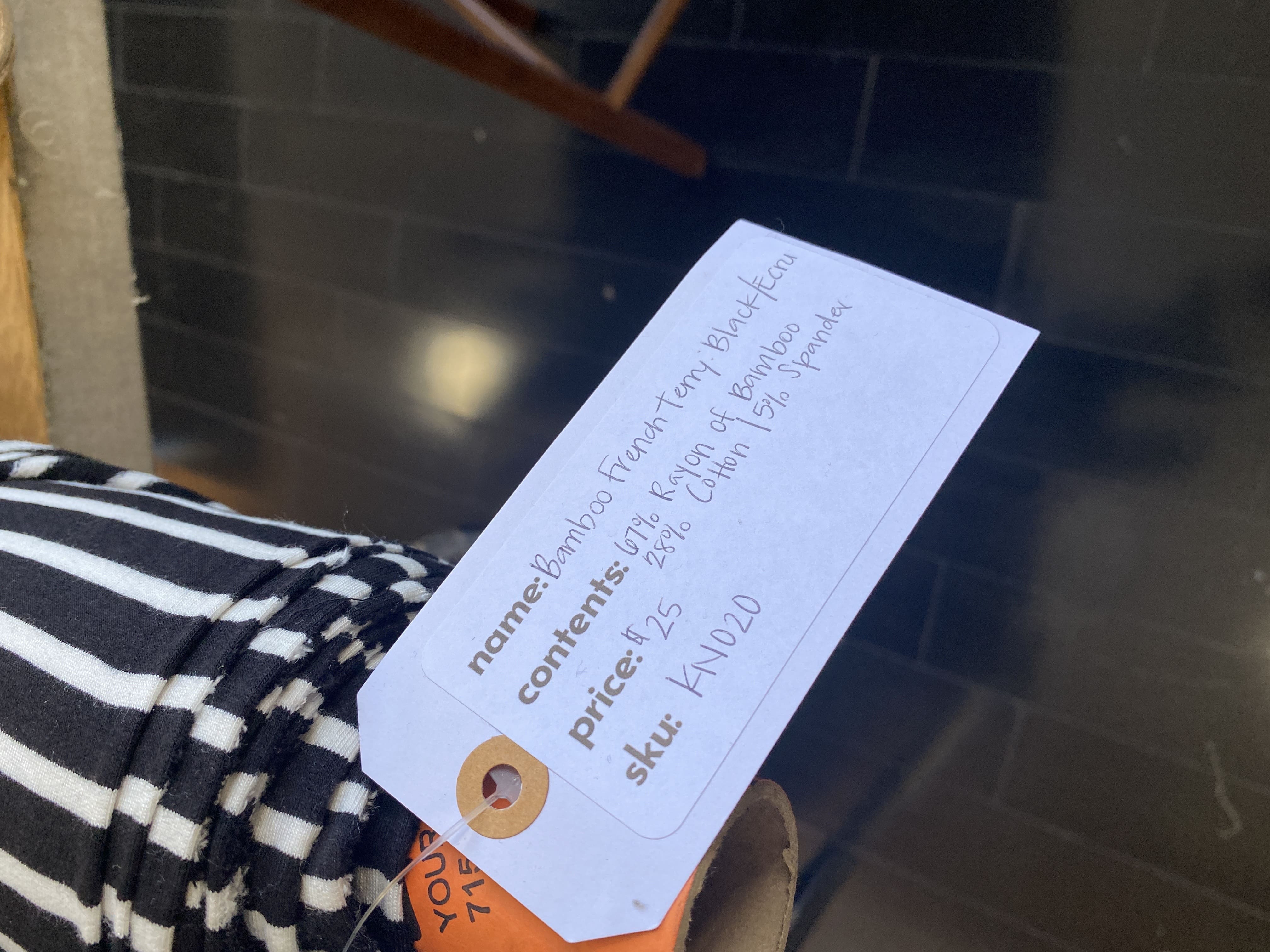 Melanated Fabrics, striped knit fabric