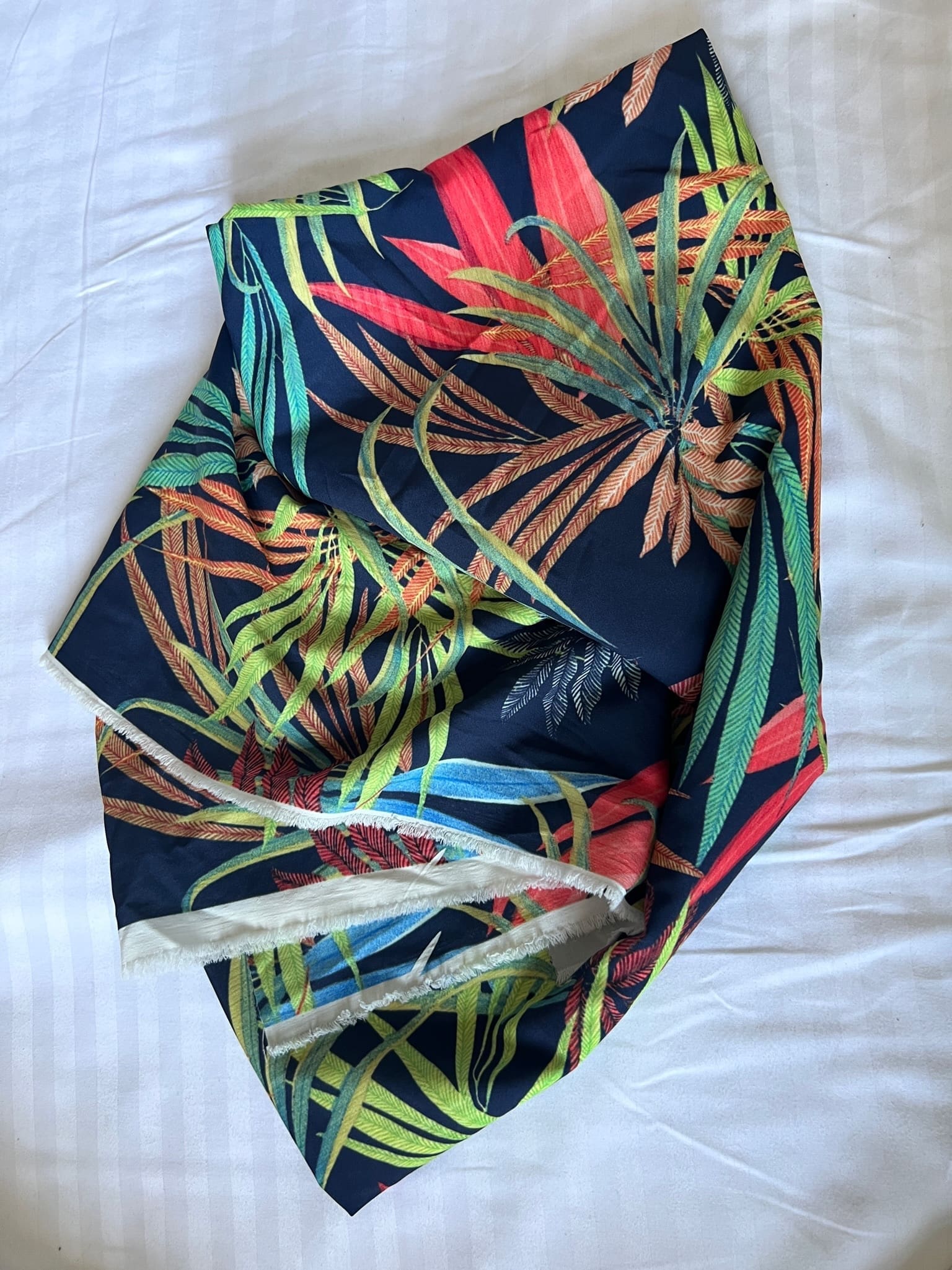 Printed palm woven fabric Athens Greece