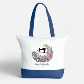 zip canvas tote bag for sewing for my sanity