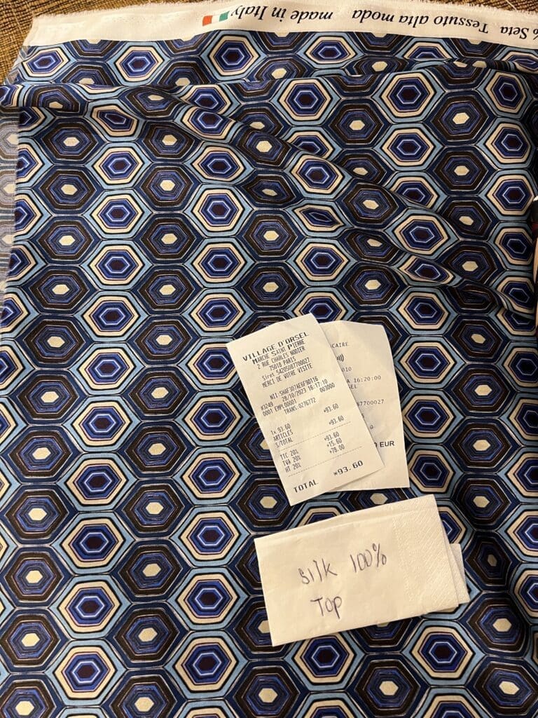 Italian silk fabric from Marche St Pierre