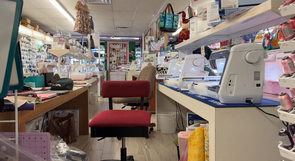 The Sewing Studio Fabric Superstore sewing machine area class area