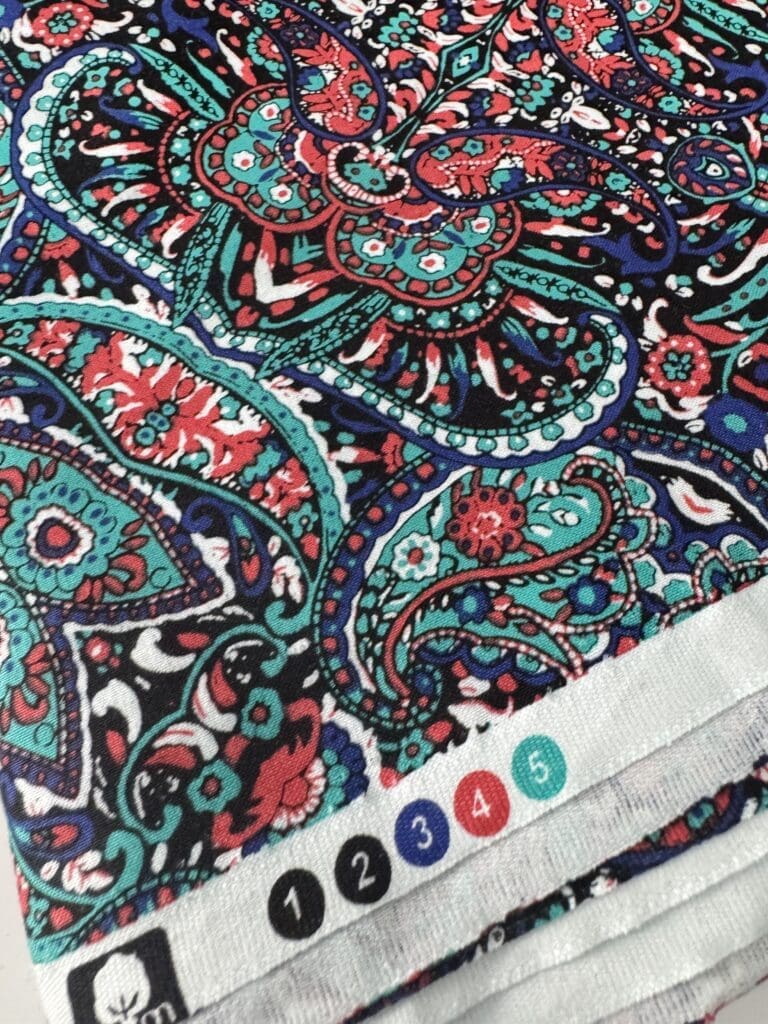 colored dots on the selvage edge of fabrics